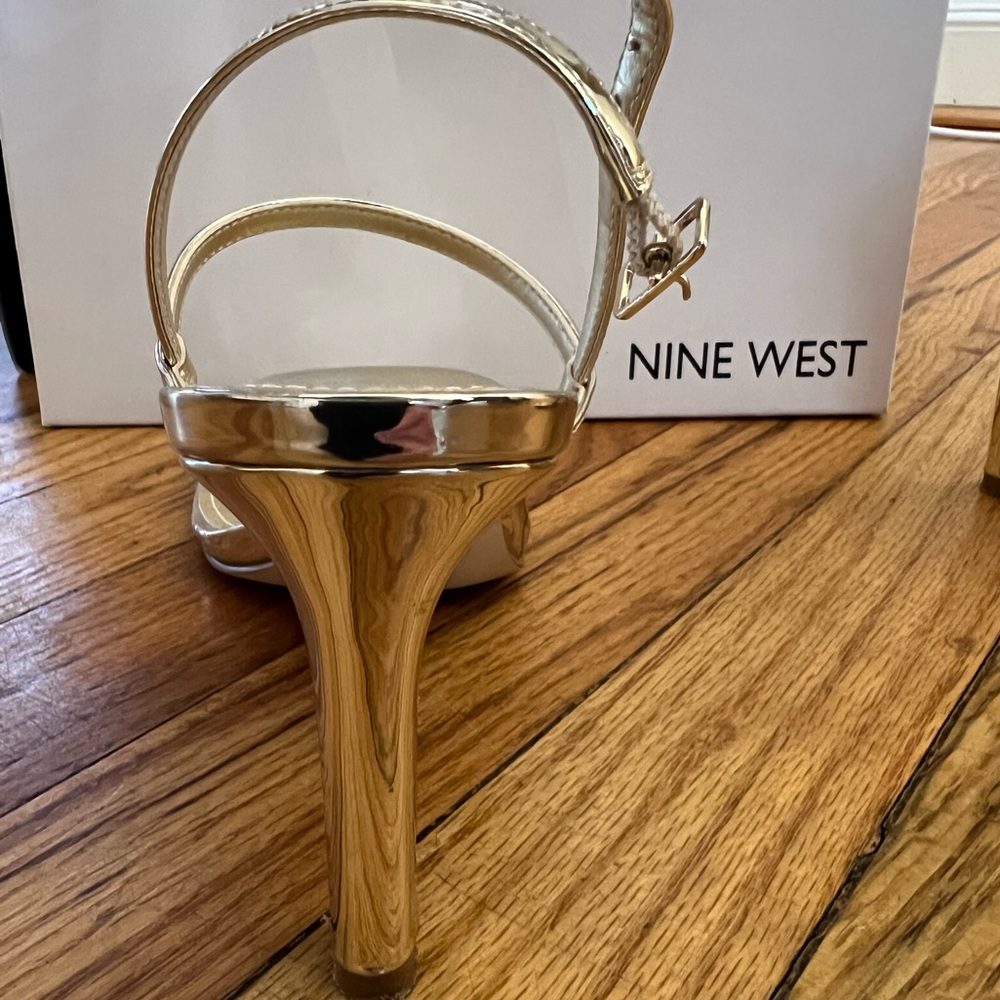 Square Toe Gold Heels - image 2